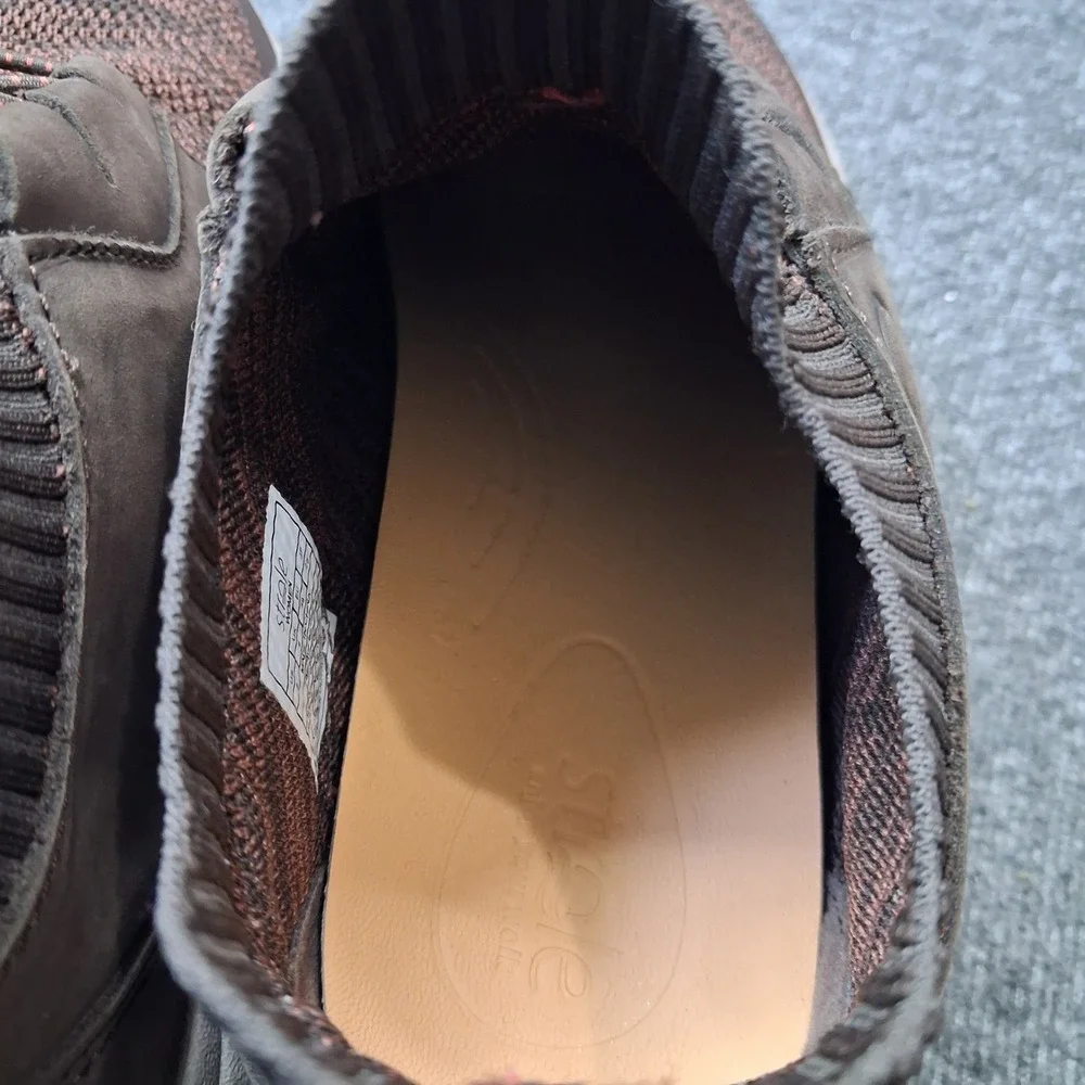 Strole Eastridge S869W Womens 8 Brown Leather Knit Walking Shoes SoftStride Sole